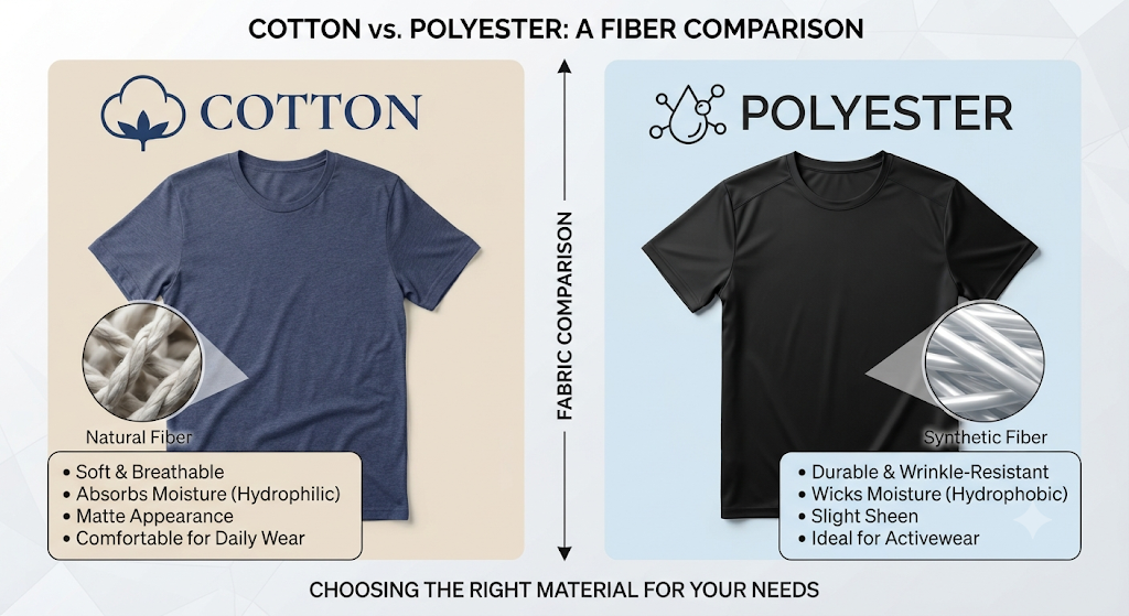 Cotton vs. Polyester: Moisture Wicking & Blend Performance